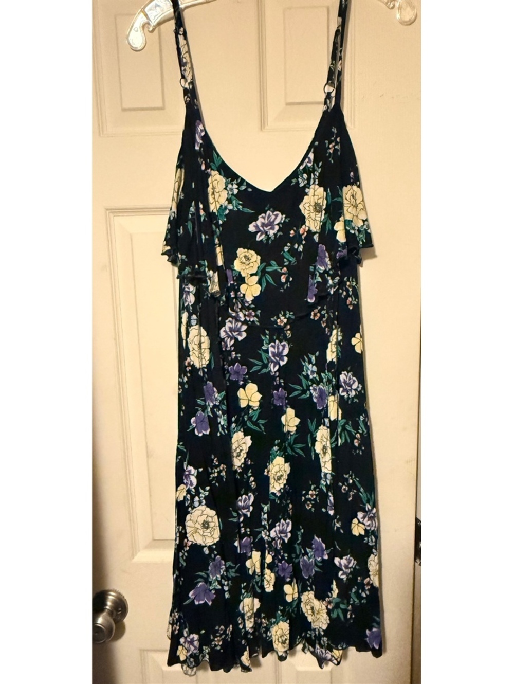 Women’s Plus Torrid Ruffle Sundress 2 Black Purple Floral Yellow Green